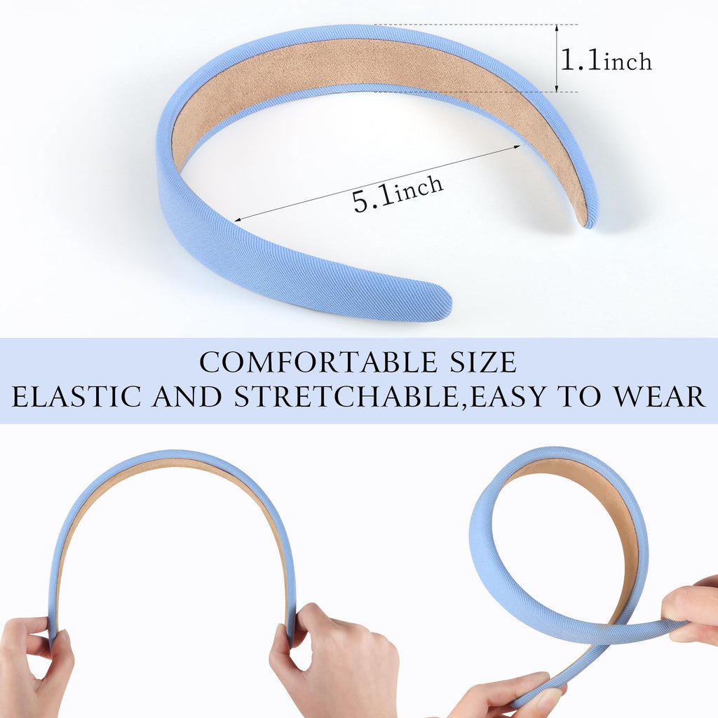 DiyJibb Headbands for Women - 1 Inches Wide Headbands - Solid Color Headband Fashion Hair Accessories- Trendy Women Girls Non Slip Fashion Hair Bands- Thick Elastic Hair Bands for Women's Hair 6PCS