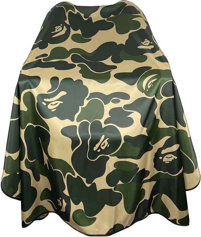 Barbohoo Barber Cape for Men Professional Hair Cutting Salon Cape with Snap Closures Waterproof Large Hairdressing Styling Cape Gown for Barber- 63”× 56” (New Camouflage A)