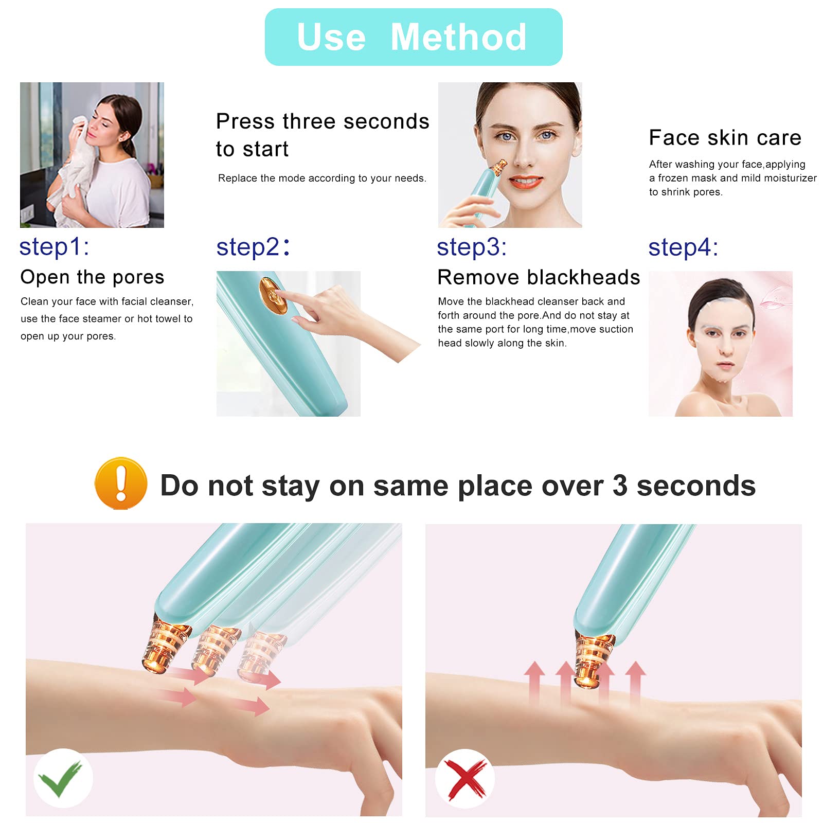 Blackhead Remover Pore Vacuum Cleaner - Upgraded Facial Pore Cleaner - Electric USB Pore Vacuum with 5 Probes - Upgraded Blackhead Suction Tool - Blackhead Remover Kit