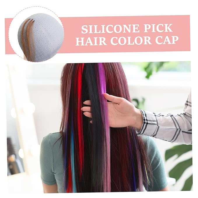 Highlight Caps for Hair, Soft Comfortable Silicone Hair Highlighting Cap with Adjustable Strap, Reusable Hair Dye Cap for Hair Dyeing Hair Salon,Highlight Cap