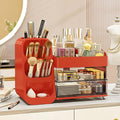 Booklov Large Makeup Organizer for Vanity Countertop, Red