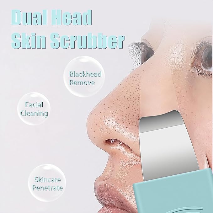 Blackhead Remover & Pimple Extractor Kit Dual-Ended Skin-Friendly Design for Sensitive Skin Professional Pore Cleanse & Acne Home Facial Care Tools with Stainless Steel Scraper (Blue-with Needle)