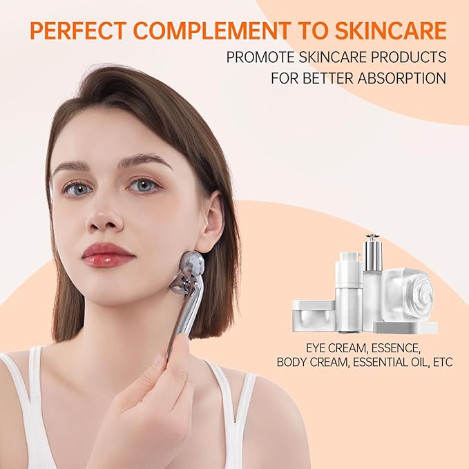 InfiniteRelax Face Roller Set, Cooling Gua Sha Facial Tools && Eye Roller