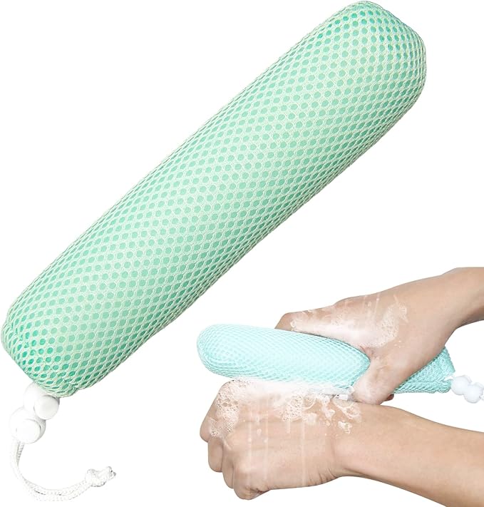 Back Bath Brush with Sponge, 15.39"Back Scrubber with Anti-Slip Long Handle