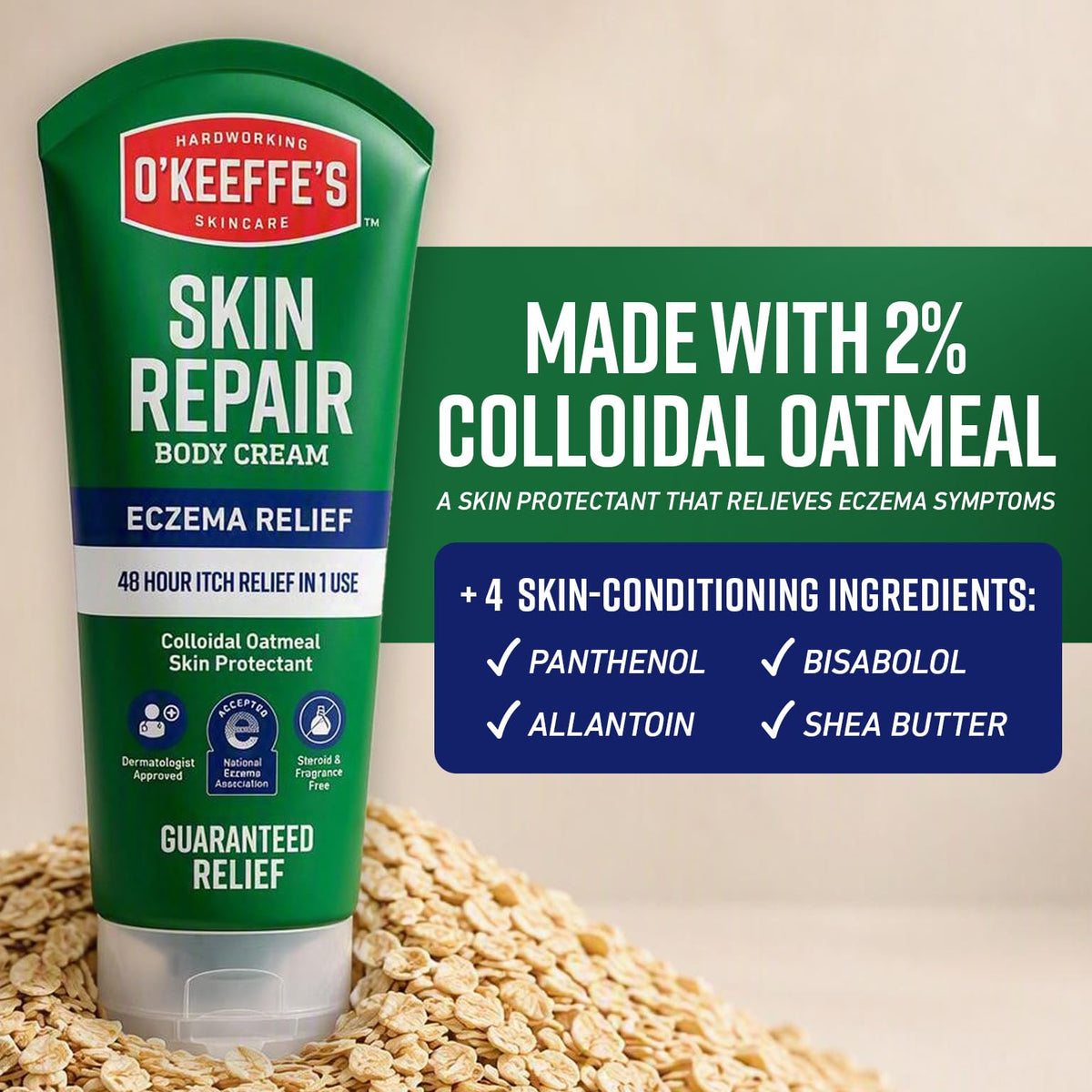 O’Keeffe’s Skin Repair Eczema Relief Body Cream, 7oz Tube (Pack of 1)