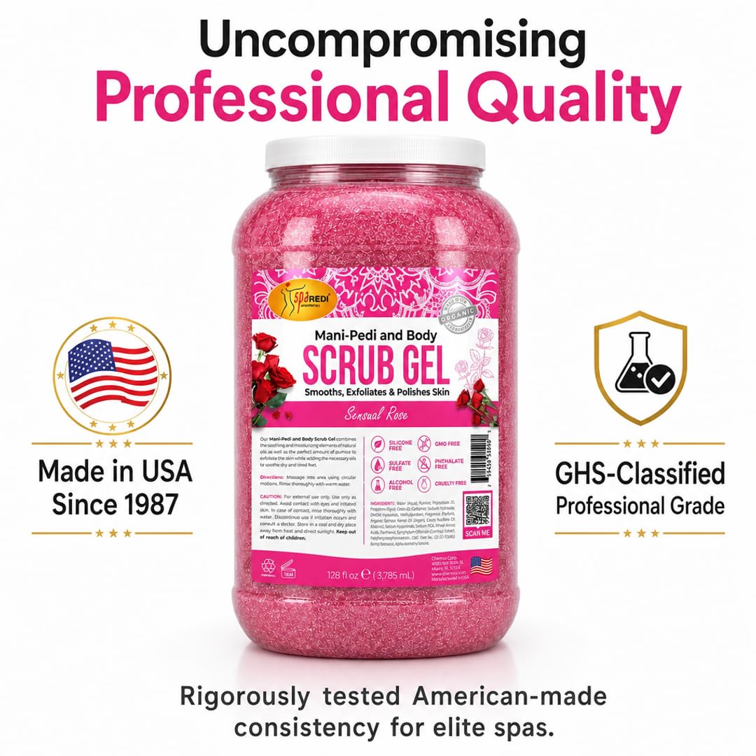SPA REDI Professional Pedicure Pumice Scrub Gel, Smoothing, 128 oz
