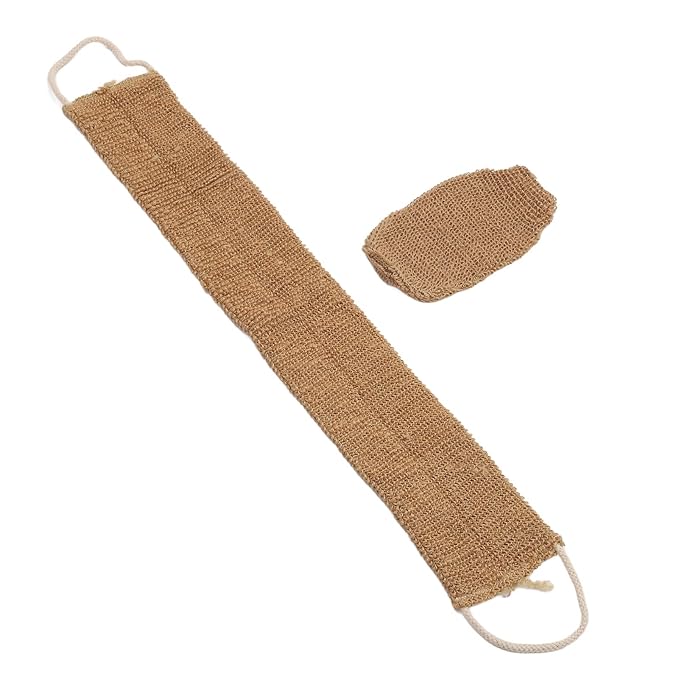 Back Scrubber with Textured Ultra Soft Microfiber Glove Strap Spa Quality Exfoliation for Home or Travel