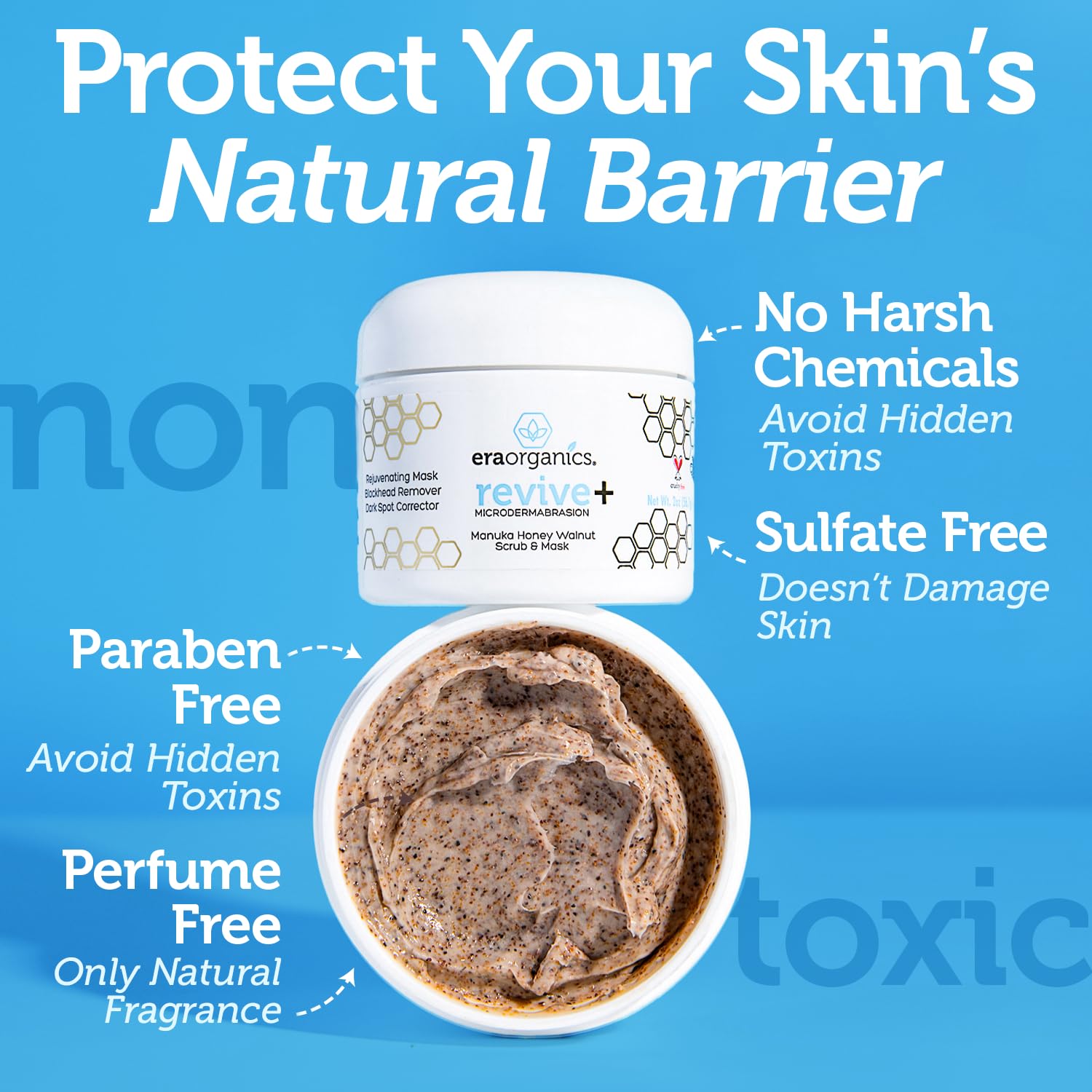 Manuka Honey Exfoliating Facial Scrub - Microdermabrasion Face Exfoliant
