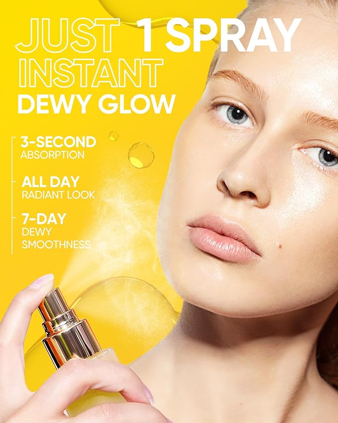 SKINTIFIC Radiance Booster Serum Spray, Hydrating Face Mist with Bifida Ferment & Squalane, Glow Serum for Radiant Skin, Soothes Skin, Vegan Skin Care, All In One Mist 3.3 fl oz