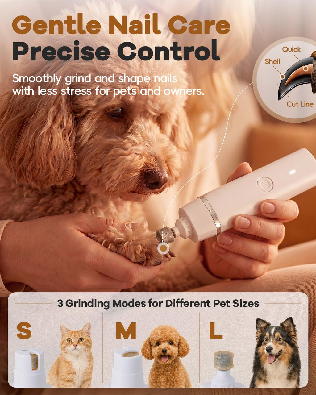 Veeconn 4 in 1 Dog Clippers Grooming Kit with Paw Hair Trimmer for Cat Pet