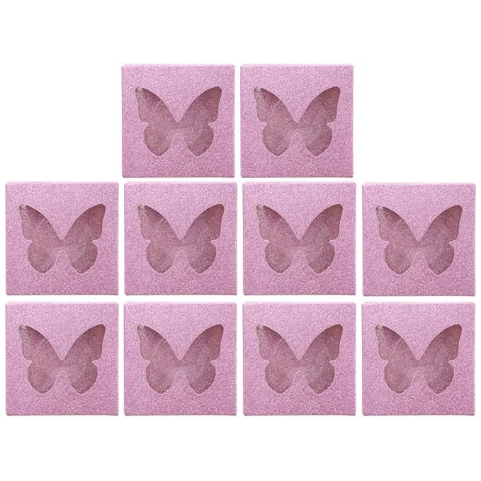 DOITOOL Square Eyelash Box with Lash Tray 10-Pack False Eyelash Cases Compact Storage Organizer 2.83X2.83X0.47 Inch Cosmetic Display for Makeup Lovers