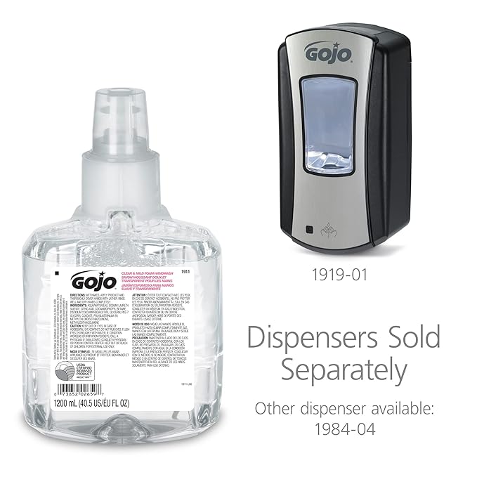 GOJO LTX-12 Foam Soap Refill, 2ct x 1200 mL - 1911-02