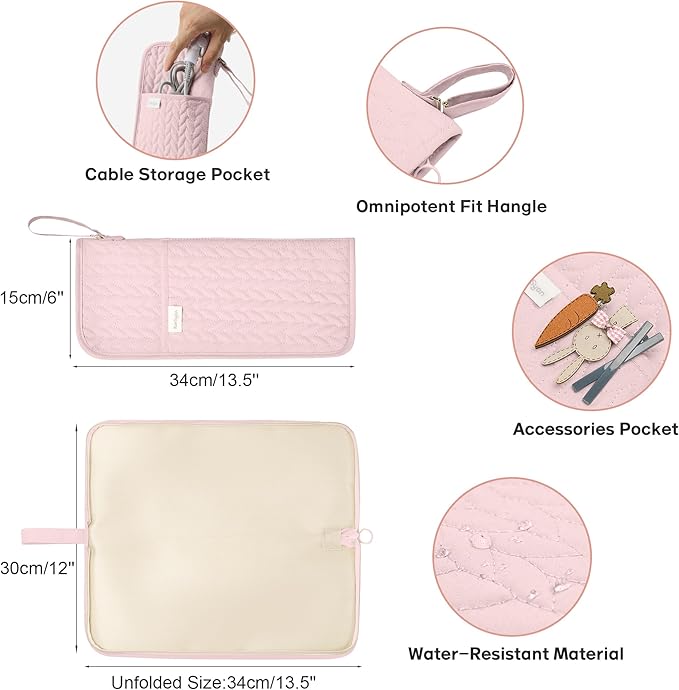 KarSyon Hot Tools Organizer Heat Resistant Mat Case Hair Tools Holder Travel Bag Portable Hair Styling Tools Cover Pouch for Curling Iron,Flat Iron,Hair Straightener (Pink)