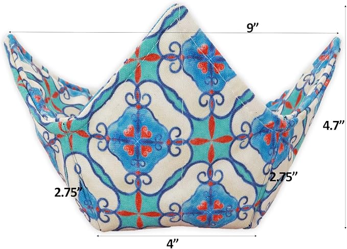 ROGITU Cotton Microwavable Bowl Cozy, Microwave-Safe Hot Bowl Holders, Soup Bowl Cozy Bowl Hot Pads (V)