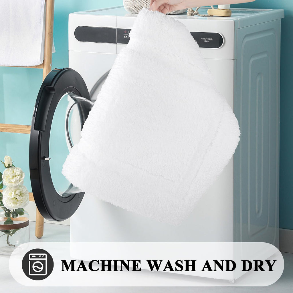 SHACOS Soft Microfiber White Bathroom Rugs Sets 2 Pieces 32x20 inch