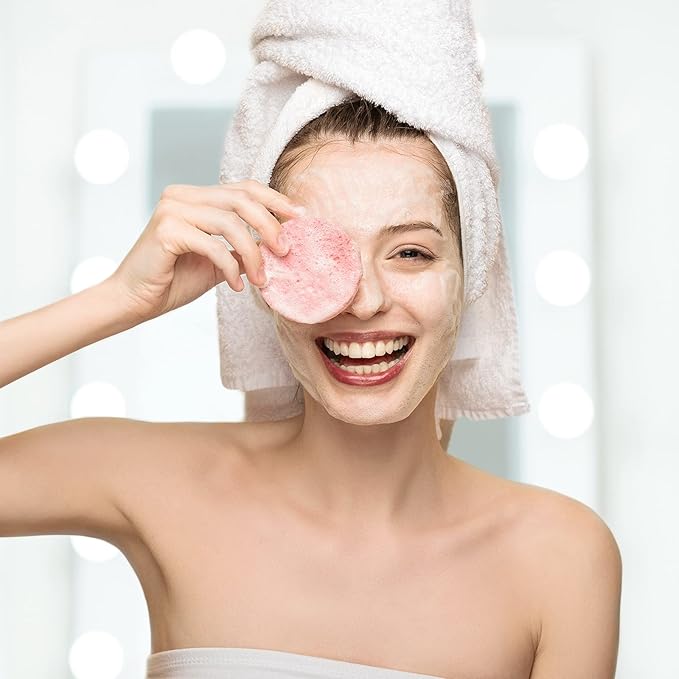 120 Pcs Facial Sponge Compressed, Luxiv 5 Colors Face Cleansing Sponge Estheticians Compressed Makeup Facial Sponge Round Wash Face Sponges for Women Compress Exfoliating Removal Sponge (Mix-color B)