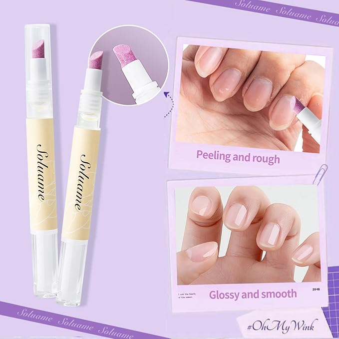 NIZENTA 45° Ceramic Cuticle Oil Pusher Pen Dual-action Cuticle Oil Pen Gently Exfoliates and Nourishes Nails Suitable for Hangnails, Dryness, Cracks Nails Moisturises, Strengthens and Adds Shine,2ml