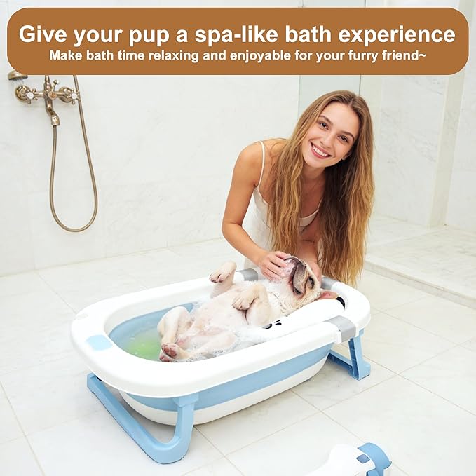 Xinghuifu Dog Bathing Comfort mat– Floating Soft Non-Slip Pad with Adjustable Safety Straps for Small & Medium Dogs, Soothing Bathtub Cushion for Pets