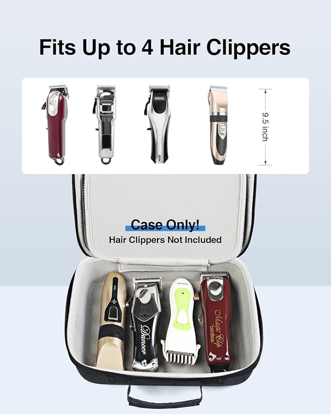 Luxtude Large Barber Case, Hard Barber Bags for Clippers and Supplies, Travel Hair Clipper Case, Clipper and Trimmer Cases with Shoulder Strap, Easy Carrying