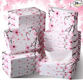 Yinder 24 Packs 960 Sheets Tissue Cube Car Facial Boxes Disposable Facial Travel Tissues Holder Soft Watercolor Boxes 2 Ply 40 Sheets for Wedding Household Car Kitchen Bathroom(Cherry)