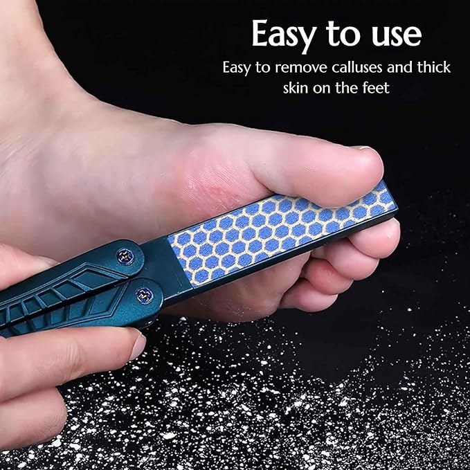 Foldable Nano Glass Foot File Callus Remover, Dual Sided Foot Scraper Hard Skin Remover, Portable Foot Scrubber for Wet/Dry Use
