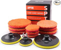 SPTA Microfiber Polishing Pads, 14pcs 3" 5" 6" Microfiber Buffing Pad Kits Removing Wax Buffer Pads Microfiber Cutting Disc Micro Fiber for DA/RO Car Polisher Polishing,Buffing,Waxing and Cleaning