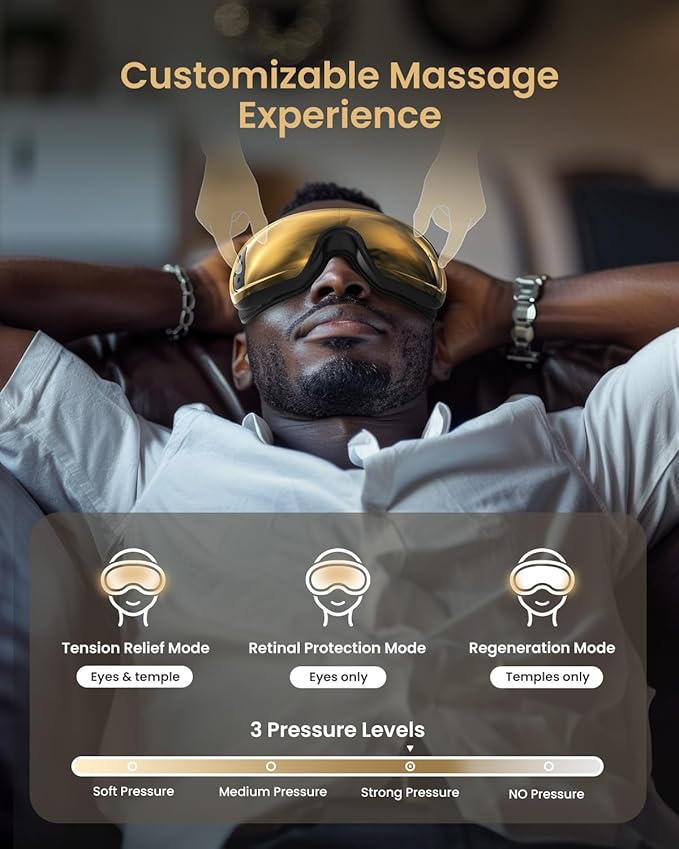 RENPHO Eye Massager with Heat and Cooling Voice Control, Birthday Gifts for Women Men, FSA Eligible HSA, Massaging Eye Mask for Dry Eyes Head Tension and Stress Relief - Eyeris 3