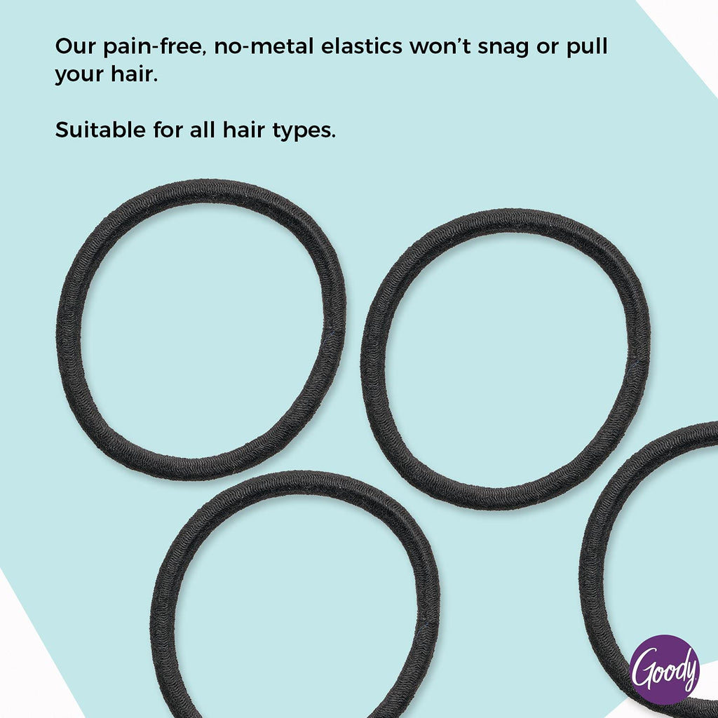 Goody Ouchless Hair Elastics – No Pull, No Breakage, Tangle-Free Hold for Thick, Curly, Coily & Textured Hair – 15 Count, Brown, Long-Lasting Ponytail Holders for Women & Men