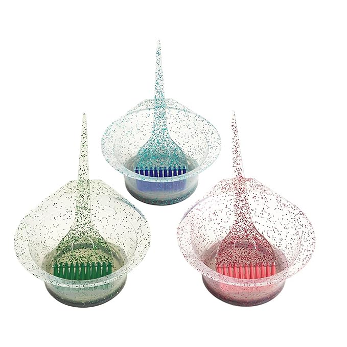 Guojiang Professional Hair Color Dye Mixing Bowl Comb Brush For Salon Tint Coloring Hairdressing Tool Hair Color Brushes Set, Green