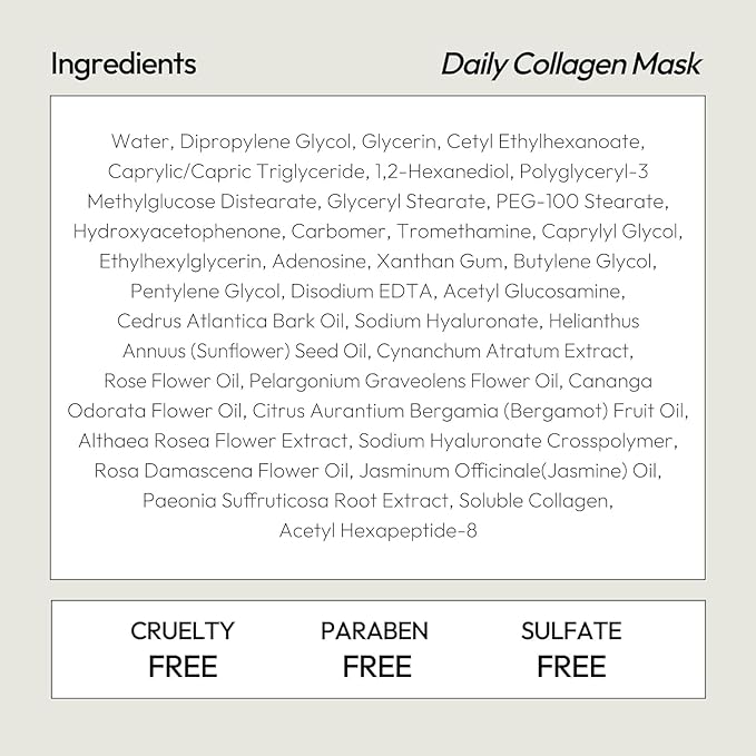 LAPCOS K Beauty Collagen Sheet Mask - Firming & Age-Defying Face Masks with Collagen Peptides - Minimizes Fine Lines & Restores Skin Elasticity - Breathable PT Cell Sheet Korean Skin Care (Pack of 10)