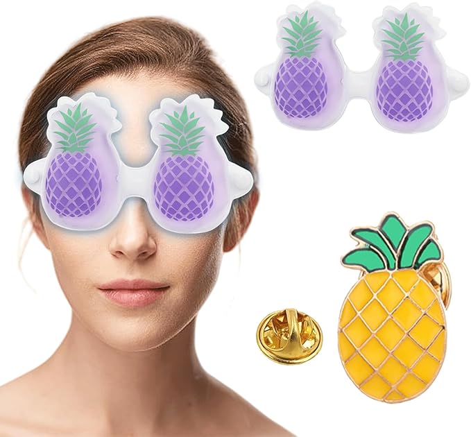 Pineapple Gel Eye Mask for Kids - Reusable Cold/Hot Compress, Adjustable Strap, BPA-Free & Hypoallergenic, Soothing Relief for Eye Fatigue (Pink)