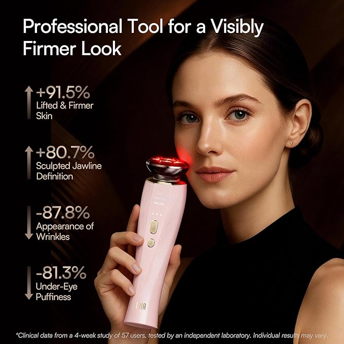 INIA 3-in-1 Red Light Therapy Beauty Device for Face & Neck Skincare