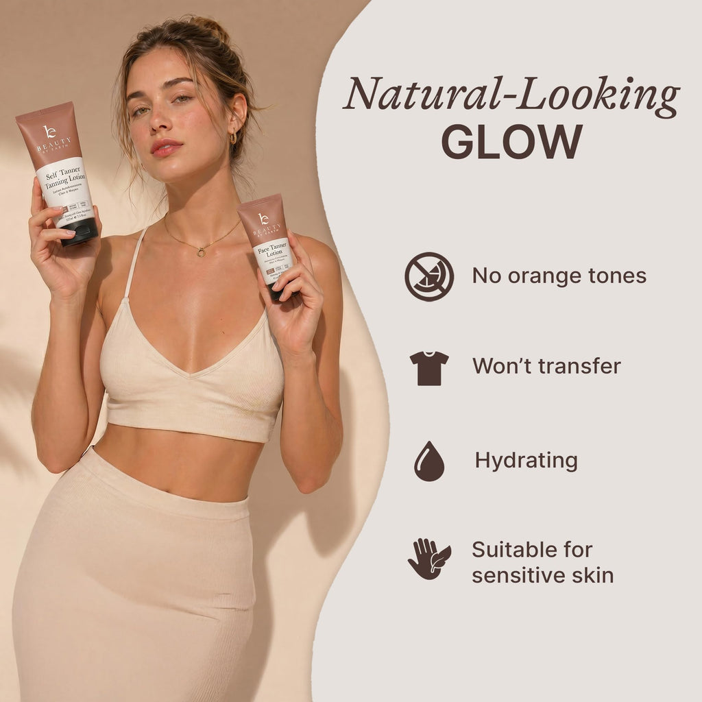 Tanning Lotion Self Tanner Kit - USA Made with Organic, Natural Ingredients