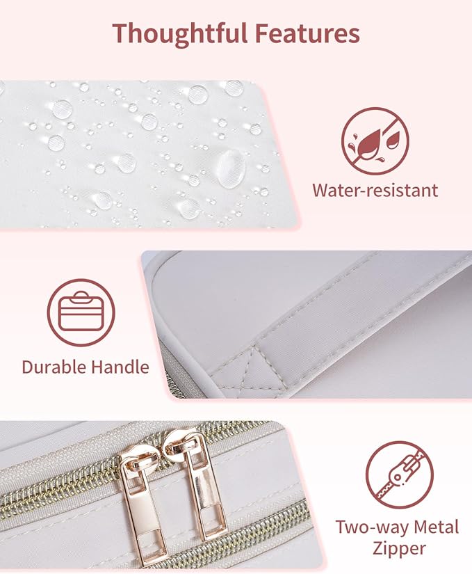 Wandering Nature Makeup Bag, Women Travel Make Up Vanity Case with Handle