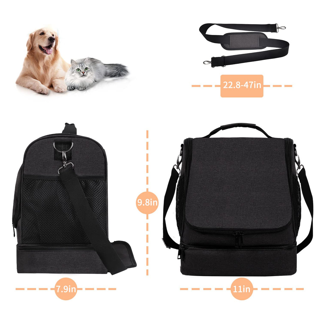 Dog&Cat Grooming Supplies Bag,Adjustable Compartments Grooming Bag for Pet