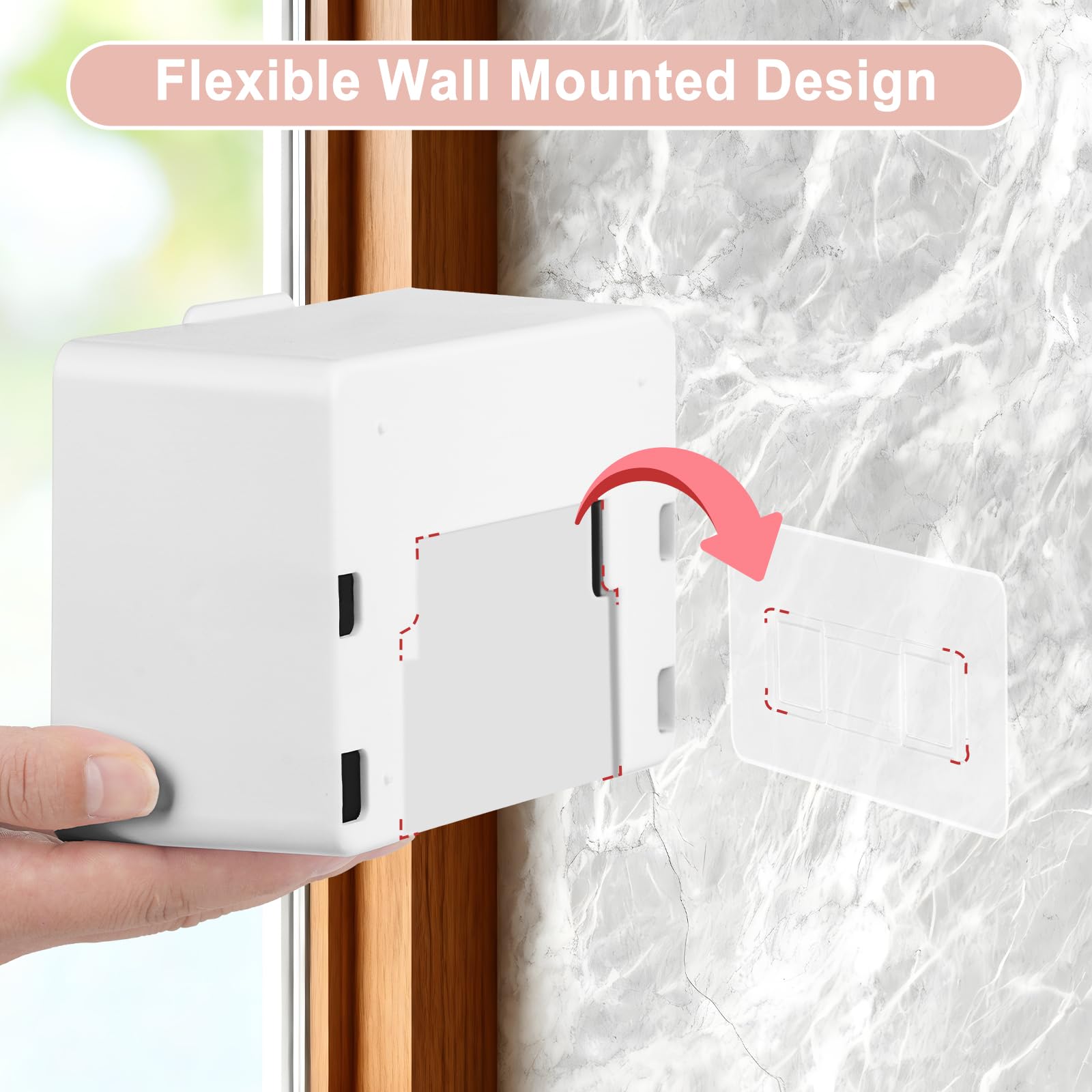 Wall Mount Qtip Holder No Drilling, Cotton Swabs Holder for Bathroom