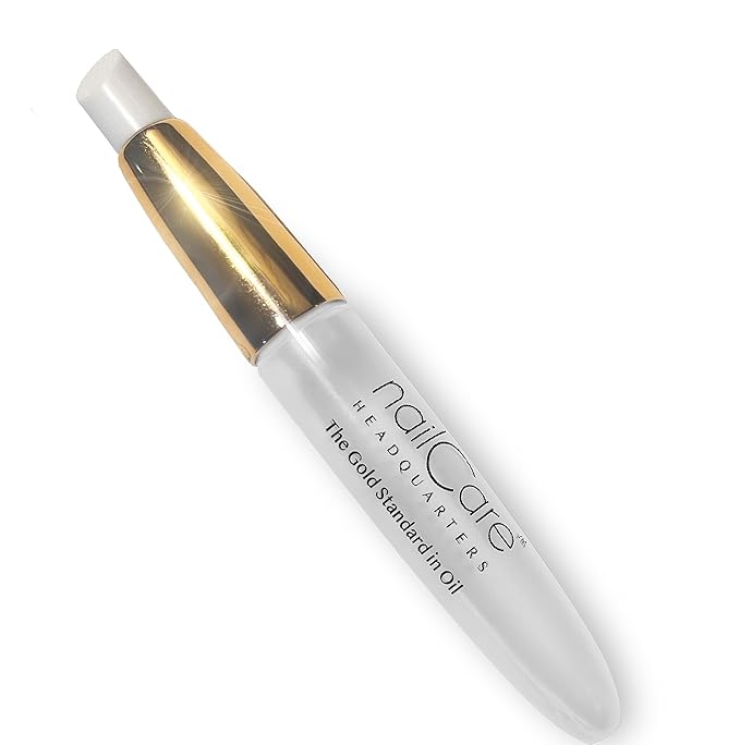 Nail Care Headquarters Refillable Empty Squeeze Cuticle Pens, perfect for holding Simply Pure Nail & Cuticle Oil - Gold Cap Single