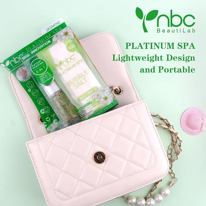 nbc BeautiLab Pedicure Foot Soak Set - Upgraded 6 in 1 Foot Spa, Foot Bath Spa, Pedicure Kit, Foot Soak for Tired & Dry Cracked Feet, Athletes Feet, Bad Odor, Softens Calluses (Jasmine)