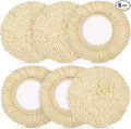 Tallew 6 Pcs 3 Inch Wool Polishing Pad Hook Loop Buffing Pad for Drill Curved Edge Compound Cutting Tool Drill Polisher Attachment Wheel Polish Kit Car Body Repair Buffing