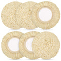 Tallew 6 Pcs 3 Inch Wool Polishing Pad Hook Loop Buffing Pad for Drill Curved Edge Compound Cutting Tool Drill Polisher Attachment Wheel Polish Kit Car Body Repair Buffing