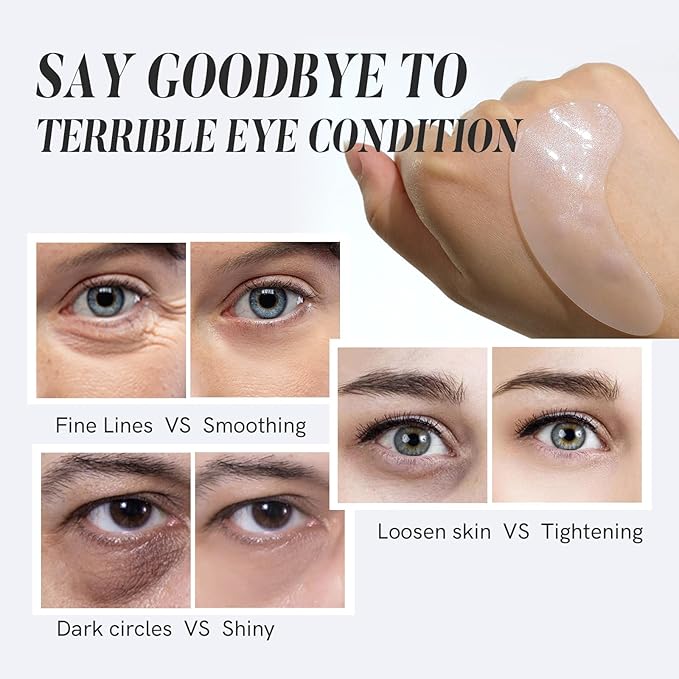 Under Eye Patches Collagen and Peptide Eye Mask for Dark Circles and Puffiness,Face Mask Skin Care Products 30 Pairs