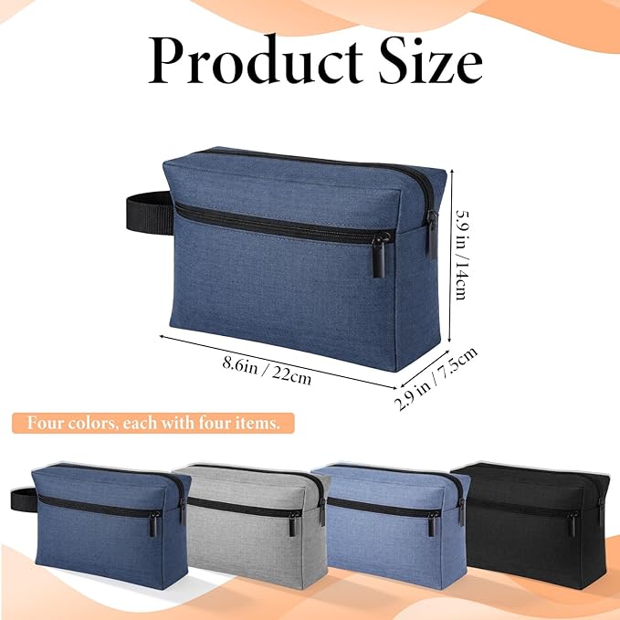 16 Pcs Travel Toiletry Bag for Women Men 4 Colors Hanging Cosmetic Bag Waterproof Grooming Bags Large Water Resistant Shaving Bags with Handle and Divider Storage Travel Pouch Case for Accessories