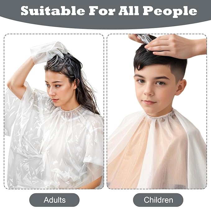 20 Pcs Disposable Capes Waterproof Hair Cutting Cape Hair Color Cape Disposable Hair Salon Capes for Hair Stylist, Hair Dye and Styling Bibs for Home and Salon Use 39 x 39 inch Disposable Barber Cape