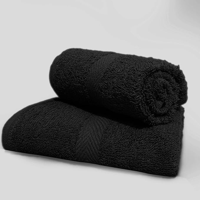 Spa Towels for Facials - Salon Towels Hand Towels Bulk Facial Towels for Estheticians Soft Toallas para Salon De Belleza 16 x 27 Inches Pack of 12 (Black)