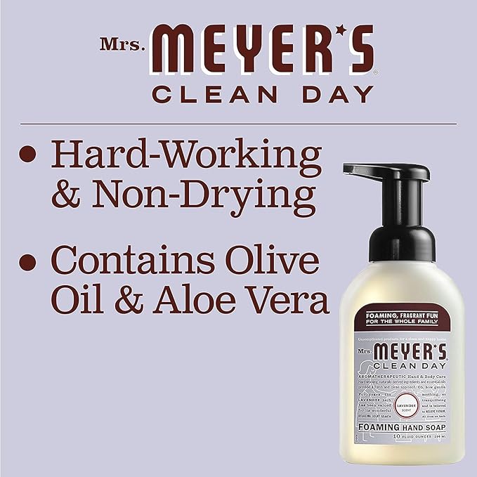 Mrs. Meyer's Foaming Hand Soap, Lavender, 10 Oz (Pack of 6)