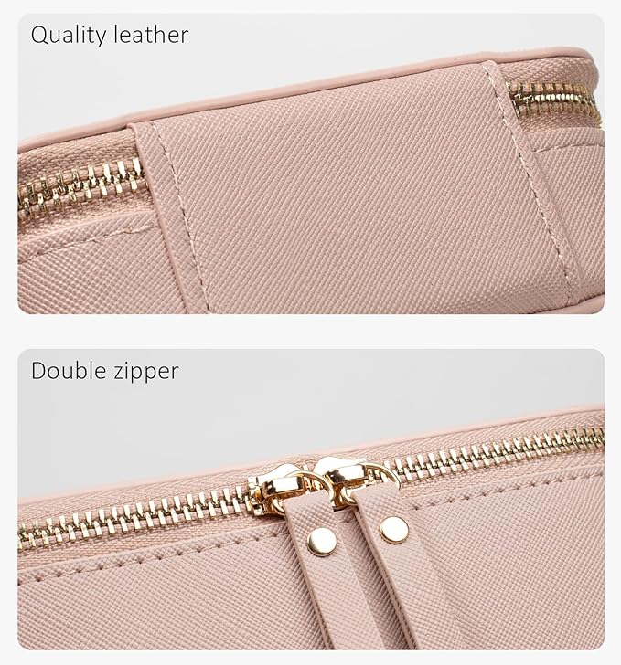 LETGO 2 Pack Clear Travel Toiletry Bag for Women, Large & Mini Waterproof PU TSA Approved Cosmetic Pouches,Portable Beach Vacation Makeup Organizer Set,See Through Skincare Sunscreen Bags for Women