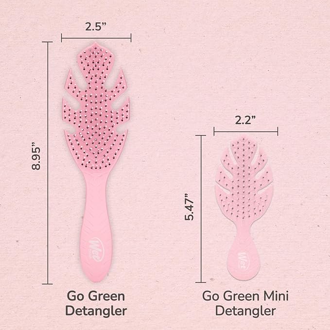 Wet Brush Go Green Hair Detangler Brush, Pink - Detangling Hair Brush - Ultra-Soft IntelliFlex Bristles Glide Through Tangles & Gently Loosens Knots While Minimizing Pain, Split Ends & Breakage