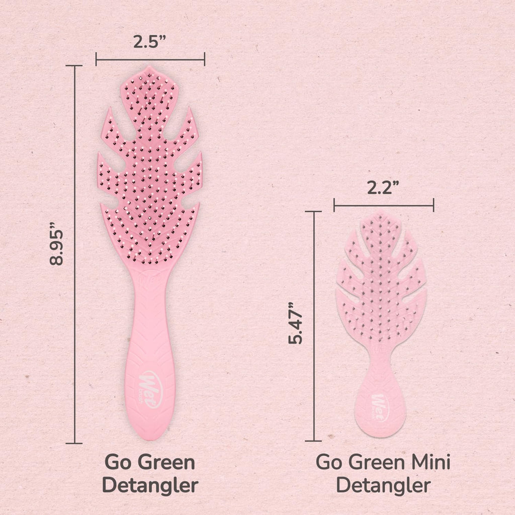 Wet Brush Go Green Hair Detangler Brush, Pink - Detangling Hair Brush - Ultra-Soft IntelliFlex Bristles Glide Through Tangles & Gently Loosens Knots While Minimizing Pain, Split Ends & Breakage