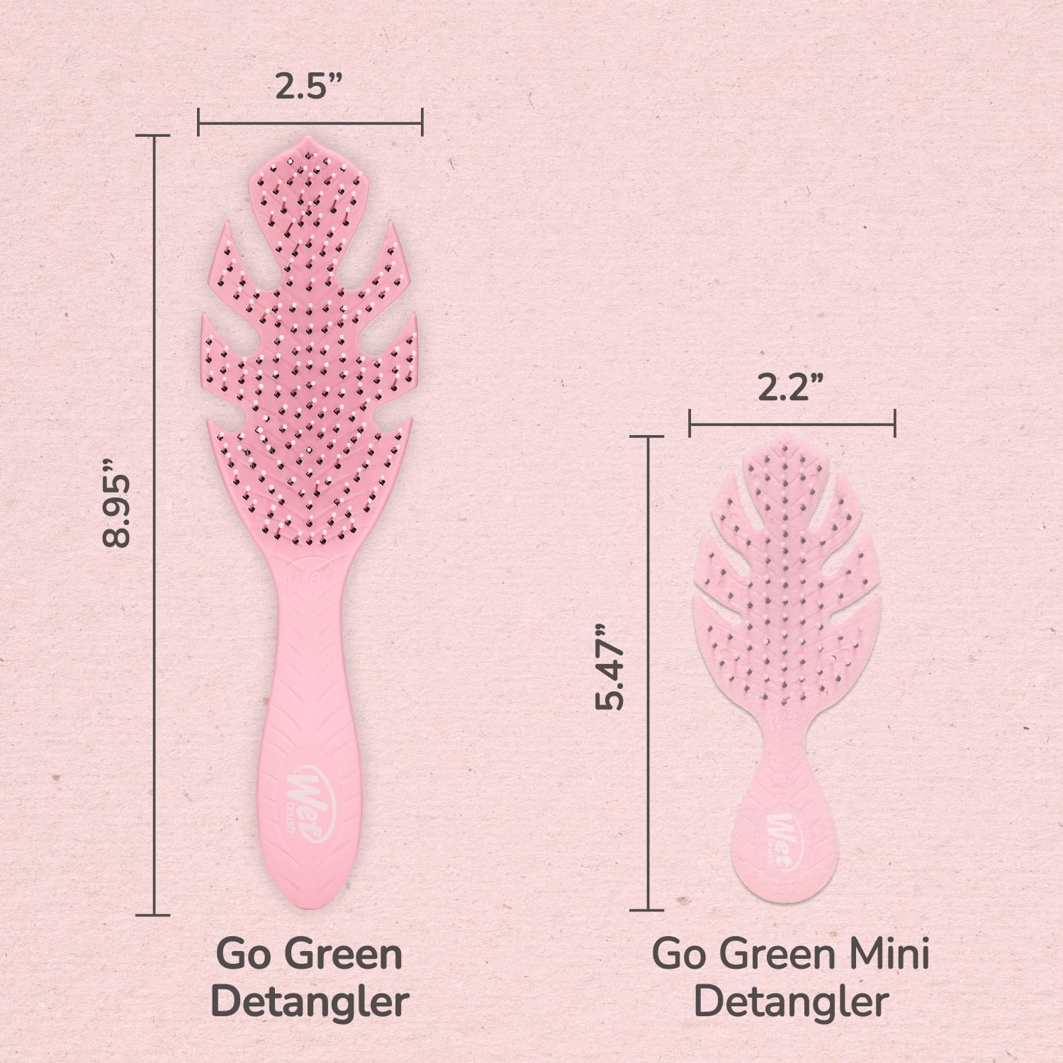 Wet Brush Go Green Hair Detangler Brush, Pink - Detangling Hair Brush - Ultra-Soft IntelliFlex Bristles Glide Through Tangles & Gently Loosens Knots While Minimizing Pain, Split Ends & Breakage