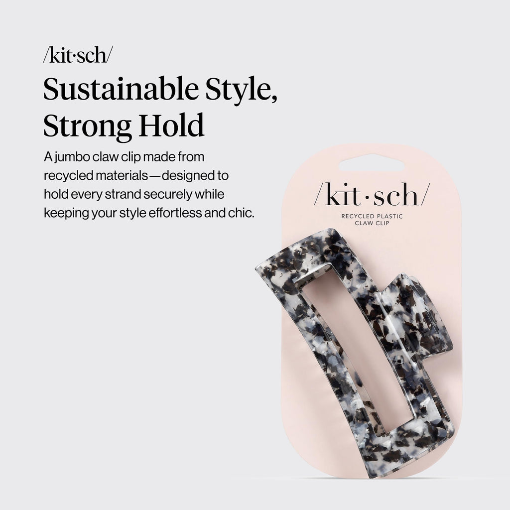 Kitsch Jumbo Hair Clip for Women – Recycled Plastic Hair Claw Clip - All-Day Strong Hold, Durable Non-Slip Grip for Thick & Thin Hair - Black, 1pc